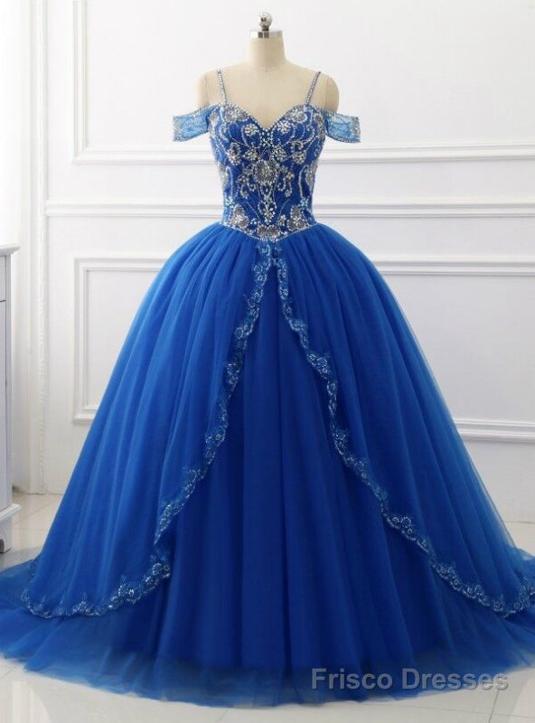 Off The Shoulder Crystal Beads Sequins Tiered Skirt For 16 Years Old Girls Quinceanera Dresses Main image
