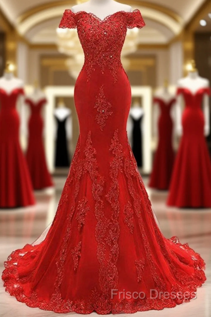 Off The Shoulder Embroidered Floral And Beads In Lace Mermaid Formal Gown Formal Prom Dress Main image