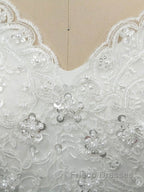 Off-the-Shoulder Lace Sequins Ball Gown Wedding Dress