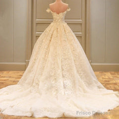 Off The Shoulder Lace Wedding Dresses Ball Gown