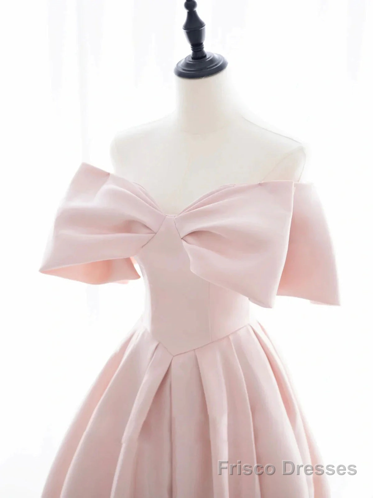 Off the Shoulder Light Pink Prom Dresses, Off Shoulder Light Pink Formal Evening Dresses Secondary image