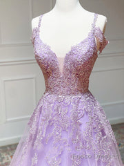Off the Shoulder Long Purple Prom Dresses, Off Shoulder Purple Lace Formal Evening Dresses