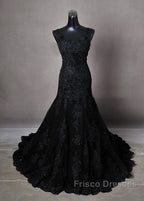 Off-The-Shoulder Long Wedding Dress With Applique