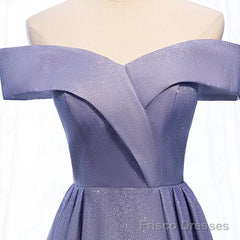 Off the Shoulder Purple Ombre Long Prom Dresses, Off Shoulder Purple Formal Dress