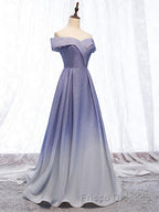 Off the Shoulder Purple Ombre Long Formal Prom Dresses, Off the Shoulder Purple Formal Evening Dresses with Corset Back