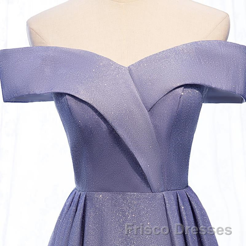 Off the Shoulder Purple Ombre Long Formal Prom Dresses, Off the Shoulder Purple Formal Evening Dresses with Corset Back