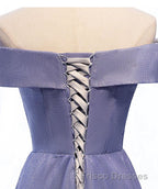 Off the Shoulder Purple Ombre Long Formal Prom Dresses, Off the Shoulder Purple Formal Evening Dresses with Corset Back
