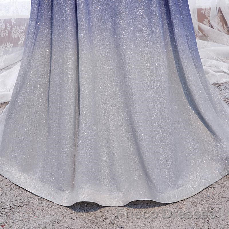Off the Shoulder Purple Ombre Long Formal Prom Dresses, Off the Shoulder Purple Formal Evening Dresses with Corset Back