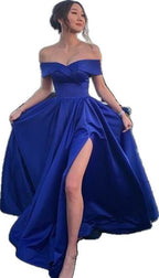 Off The Shoulder Royal Blue Prom Dress