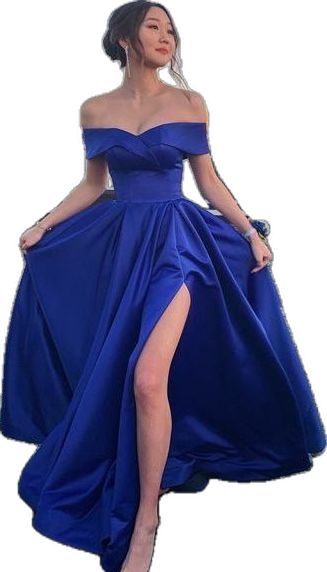 Off The Shoulder Royal Blue Prom Dress