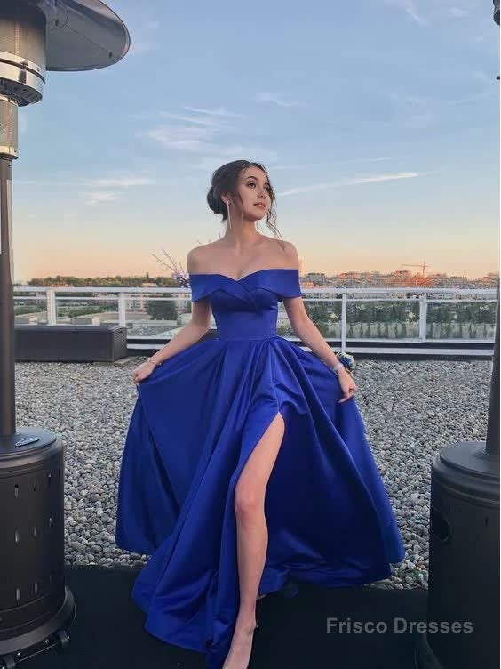 Off The Shoulder Royal Blue Prom Dress Main image
