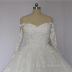 Off The Shoulder Royal Train Lace Wedding Dress Ball Gowns