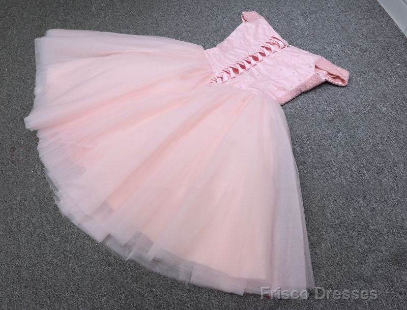 Off The Shoulder Short Pink Party Dress Homecoming Dress Secondary image
