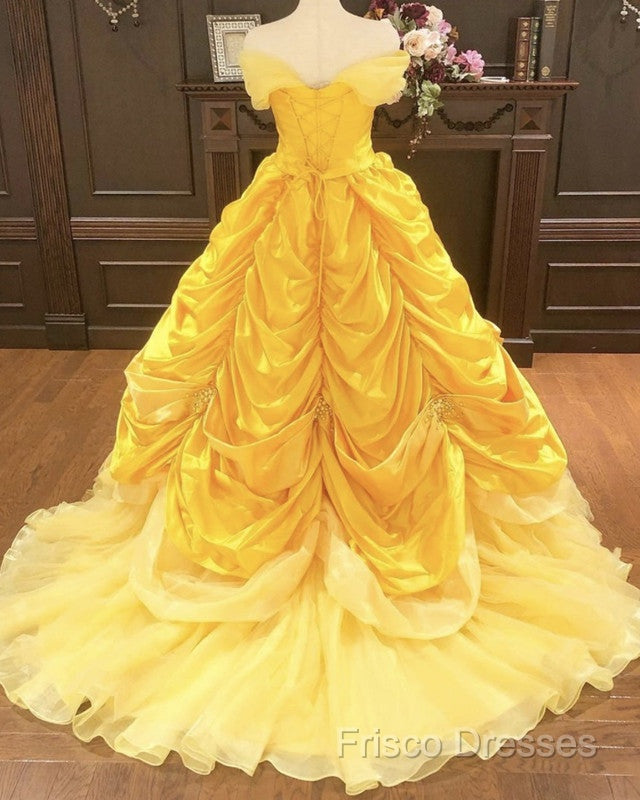Off The Shoulder Taffeta Ball Gown Quinceanera Dress Yellow Secondary image