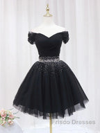 Off The Shoulder Tulle Red Short Formal Prom Dress Lace Up