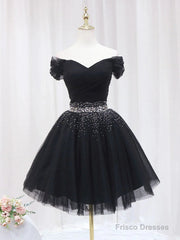 Off The Shoulder Tulle Red Short Prom Dresses Lace Up