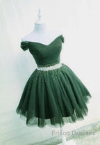 Off The Shoulder Tulle Red Short Formal Prom Dress Lace Up