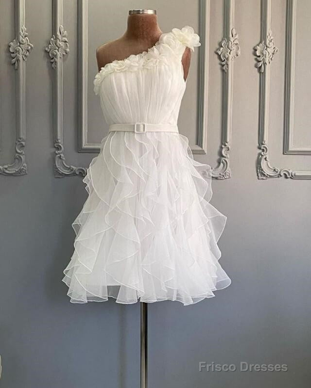 One Shoulder Organza Tiered Homecoming Dress