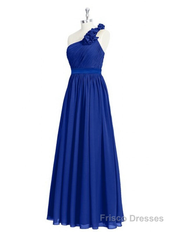 One Shoulder Royal Blue Beautiful Floor Length Bridesmaid Dresses Main image