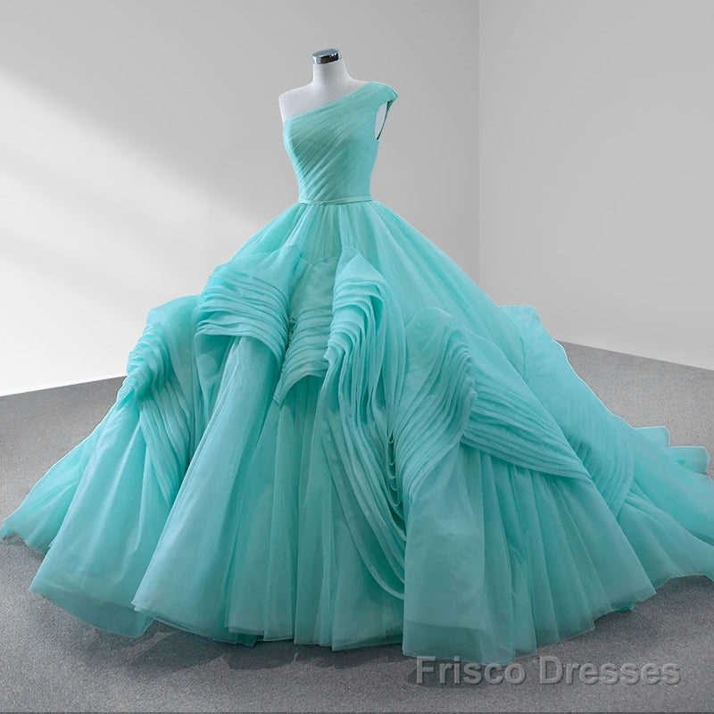 One-Shoulder Sleeveless Ball Gown Court Train Quinceanera Dress Secondary image