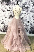 Open Back Dusty Pink Long Formal Prom Dress Simple Formal Prom Dress Long Evening Gowns