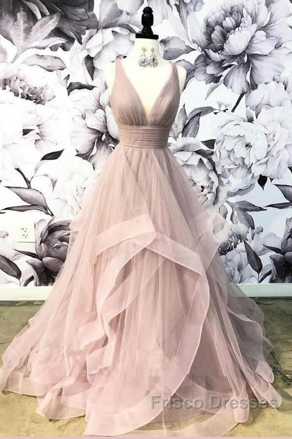 Open Back Dusty Pink Long Formal Prom Dress Simple Formal Prom Dress Long Evening Gowns