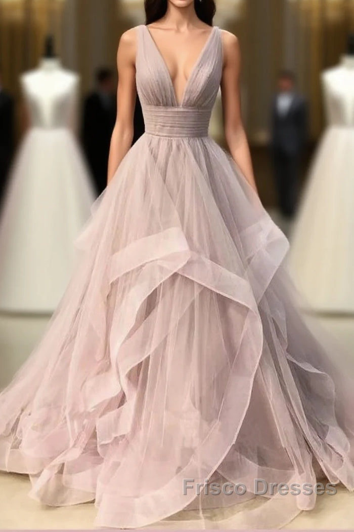 Open Back Dusty Pink Long Formal Prom Dress Simple Formal Prom Dress Long Evening Gowns Main image