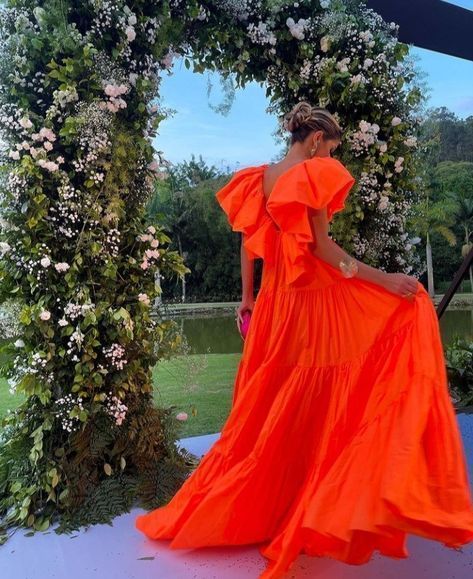 Orange Prom Dress Women Sexy Dresses Elegant Party Dress Secondary image