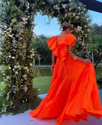 Orange Prom Dress Women Sexy Dresses Elegant Party Dress