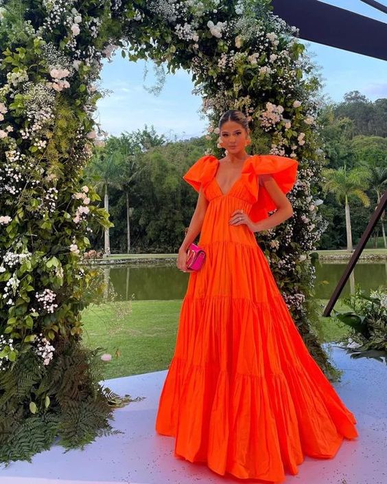 Orange Prom Dress Women Sexy Dresses Elegant Party Dress Main image