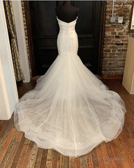 Organza And Satin Mermaid Wedding Dress Strapless