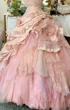 Pink A Line Princess Quinceanera Dress Ball Gown Sweet 16 Dresses