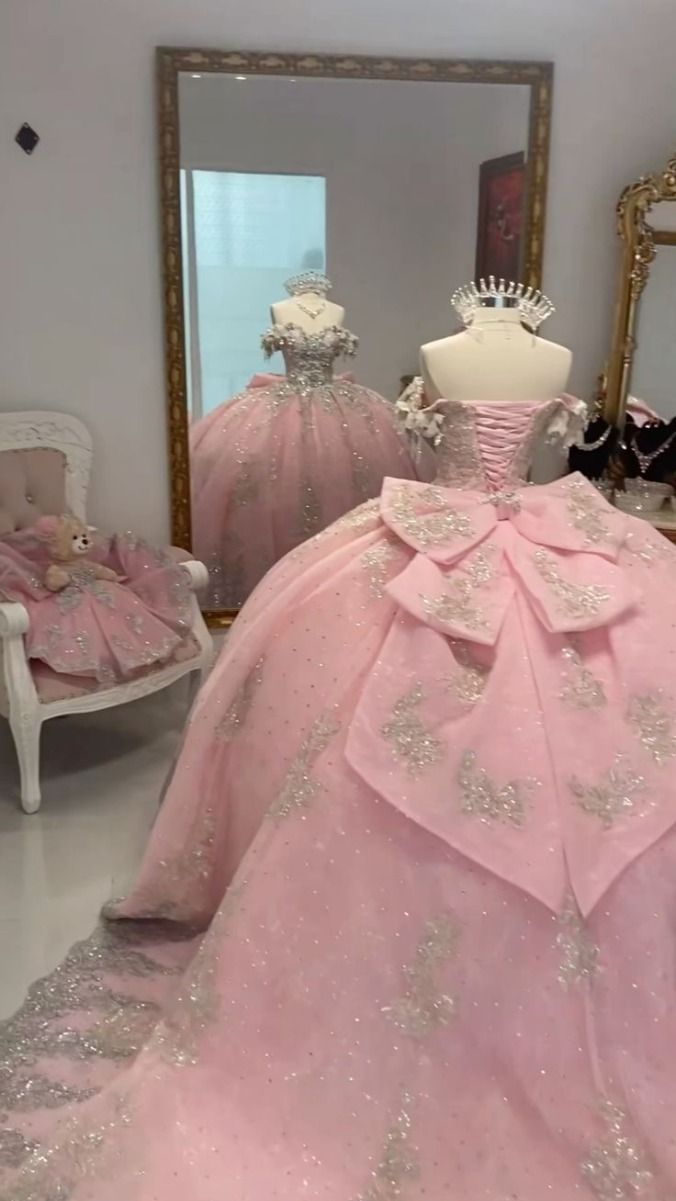 Pink A Line Princess Quinceanera Dress Ball Gown, Sweet 16 Dresses