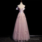Pink A-Line Strapless Satin Tulle Long Formal Prom Dress Graduation Formal Prom Birthday Dress