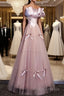 Pink A-Line Strapless Satin Tulle Long Formal Prom Dress Graduation Formal Prom Birthday Dress
