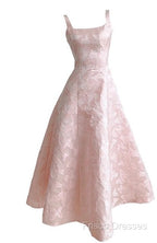 Pink A-Line Vintage Butterfly Embroidered Satin Formal Prom Dress Birthday Dressed01772