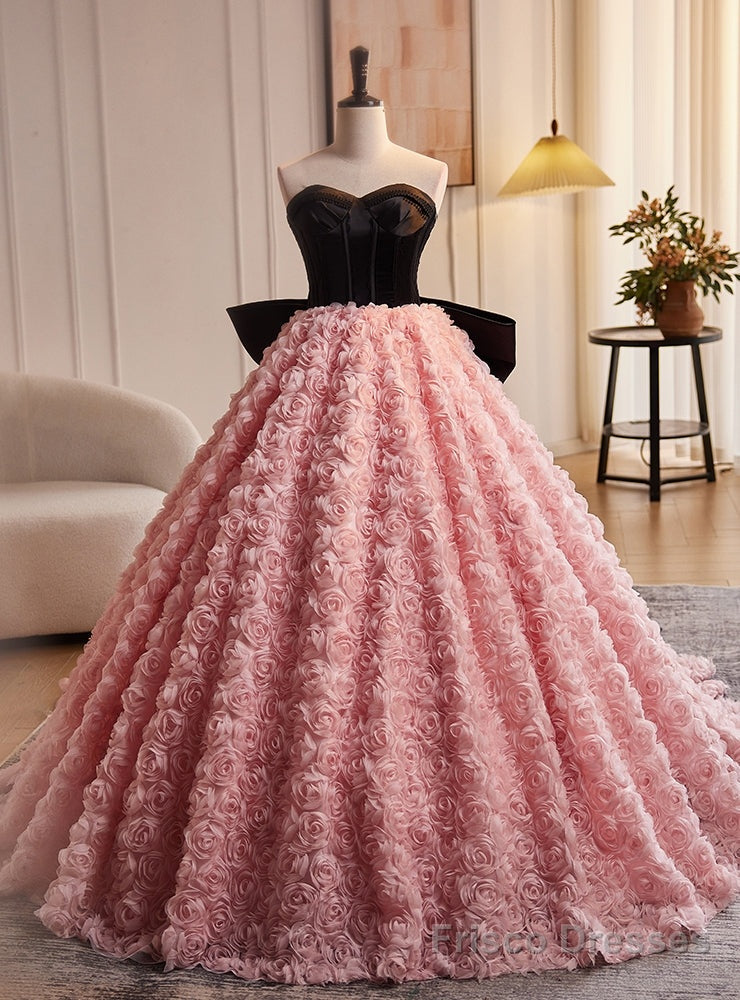Pink Ball Gown 3D Flower Quinceanera Dress Main image
