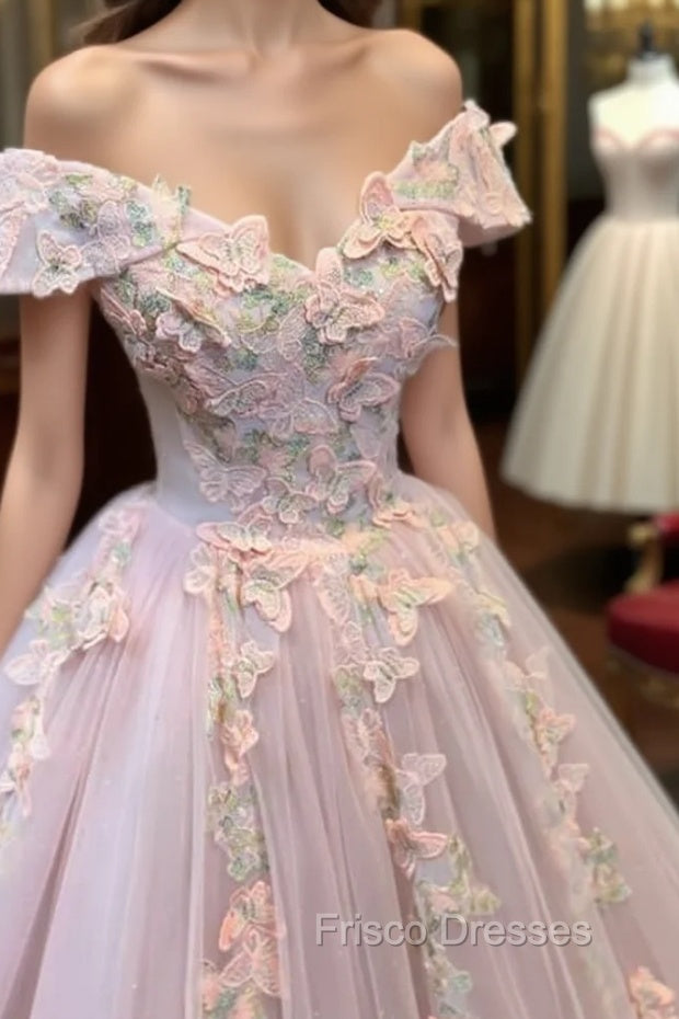 Pink Butterfly Embroidery Ball Gown Dress Main image