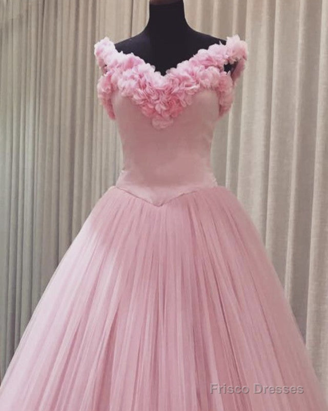 Pink Flowers Quinceanera Dresses Ball Gown Off The Shoulder Secondary image