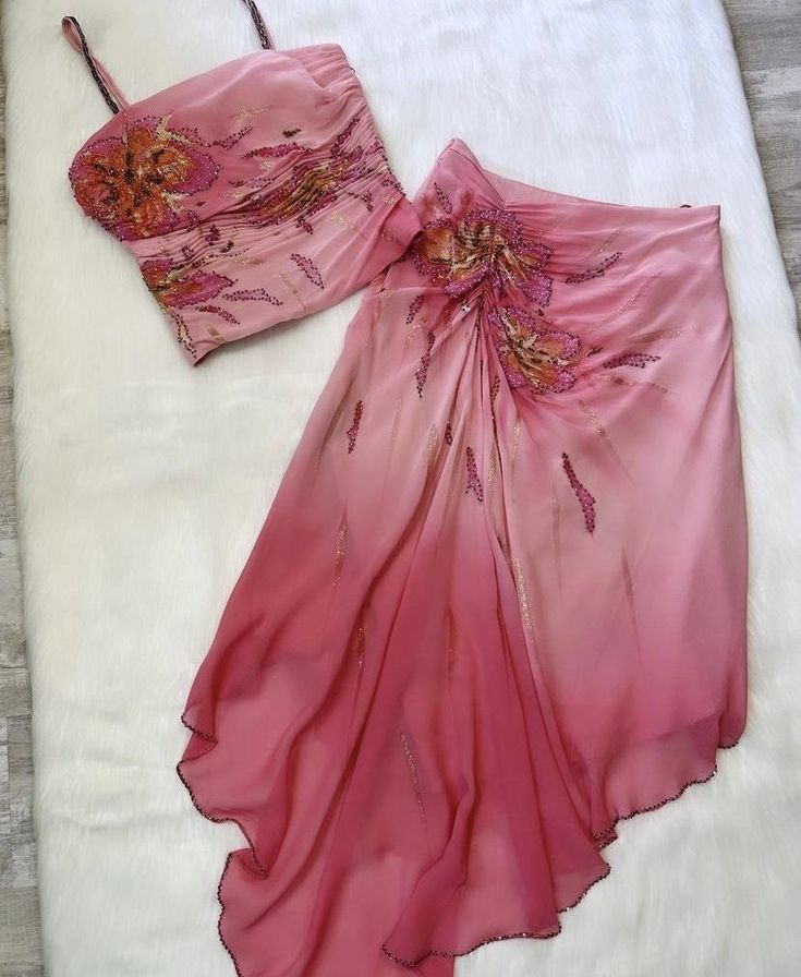 (Out Of Stock)Pink Gorgeous Exquisite Beaded Spaghetti Strap Long Chiffon Elegant Suit Ball Gown Evening Dress Party Dress Prom Dress Secondary image