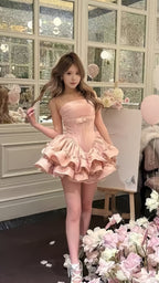 Pink Homecoming Dresses Mini Party Dress Birthday Prom Graduation Dresses