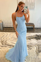 Pink Mermaid Long Prom Dress with Appliques