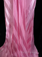 Pink Mermaid Spaghetti Straps Satin Beaded Long Formal Prom Dress Beautiful Bridal Dress