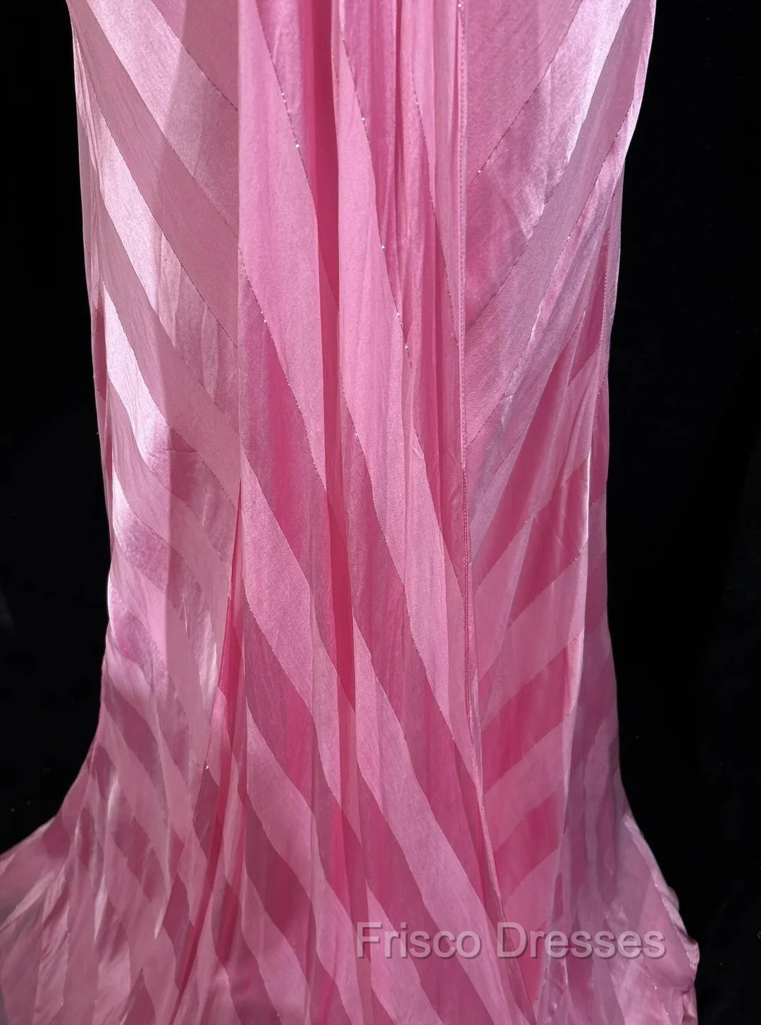 Pink Mermaid Spaghetti Straps Satin Beaded Long Formal Prom Dress Beautiful Bridal Dress