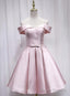 Pink Off Shoulder Bridesmaid Dress, Lovely Party Dress