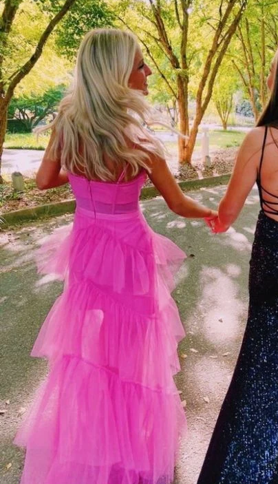 Pink Prom Dress Evening Gown Long Prom Dresses