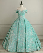 Pink Quinceanera Dress Sequin Off The Shoulder Ball Gown Dress