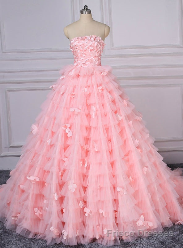 Pink Sexy Strapless Wedding Dress Cake layer Photography Main image