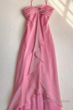 Pink Sheath Long Formal Prom Dress Sweet Formal Party Dress