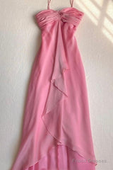 Pink Sheath Long Prom Dresses Sweet Formal Party Dress